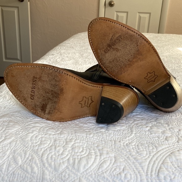 Old West Leather Heeled, Zip Ankle Booties, Size 5 Med. - Picture 6 of 7